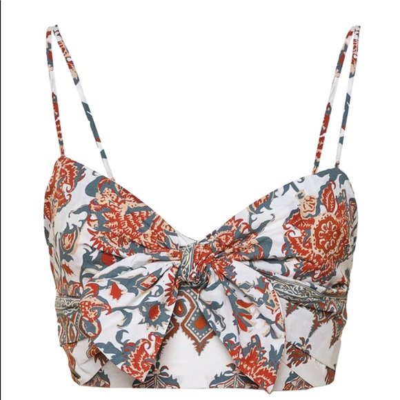Johanna Ortiz Tops - Johanna Ortiz Frailejon Knotted Printed Crop Top Size 2 (XS)
